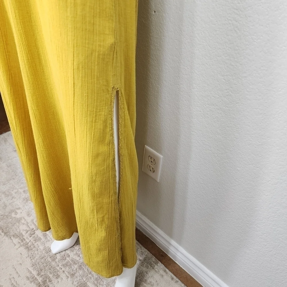 Free People Gauze Gold Boho Jumpsuit Size XS - Picture 4 of 16